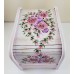 Wood Trinket Jewelry Box Vintage Cottage Style Pink Roses    263829122026